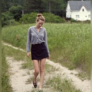 EUC Doen Chieri Navy Wool Miniskirt Size 12